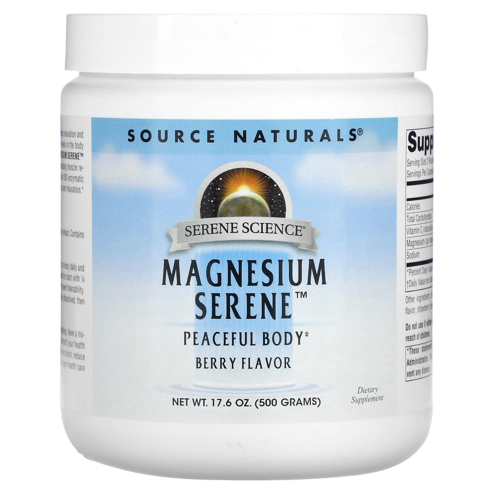 Source Naturals, Magnesium Serene, Berry Flavor, 17.6 oz. (500 g) - Image 1