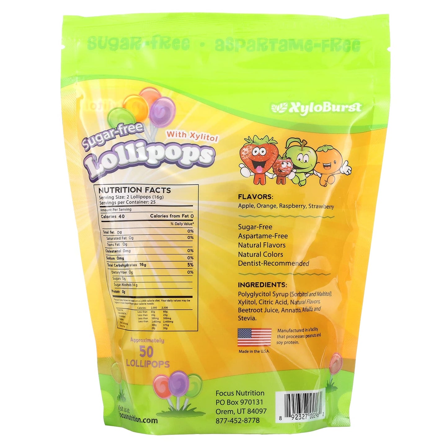 Xyloburst, Sugar-Free Lollipops with Xylitol, Assorted Flavors, 50 Lollipops, 14.1 oz - Image 2