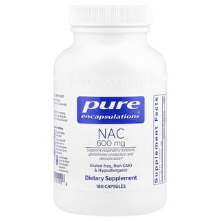 Pure Encapsulations NAC 600 mg, 180 Capsules - Respiratory Support & Detoxificat