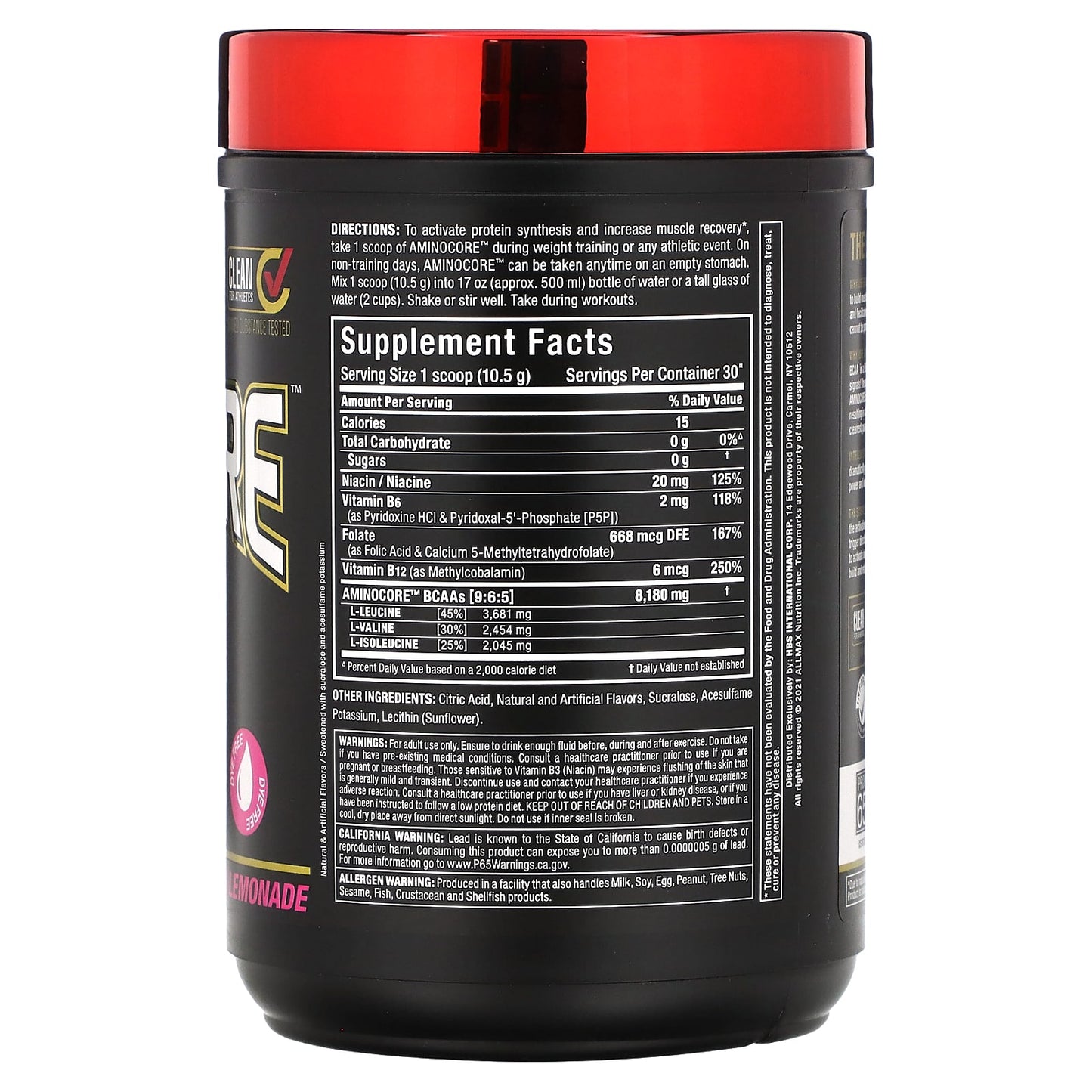 ALLMAX BCAA Supplement, 8g BCAA, 9:6:5 Ratio, Unflavored - Image 2