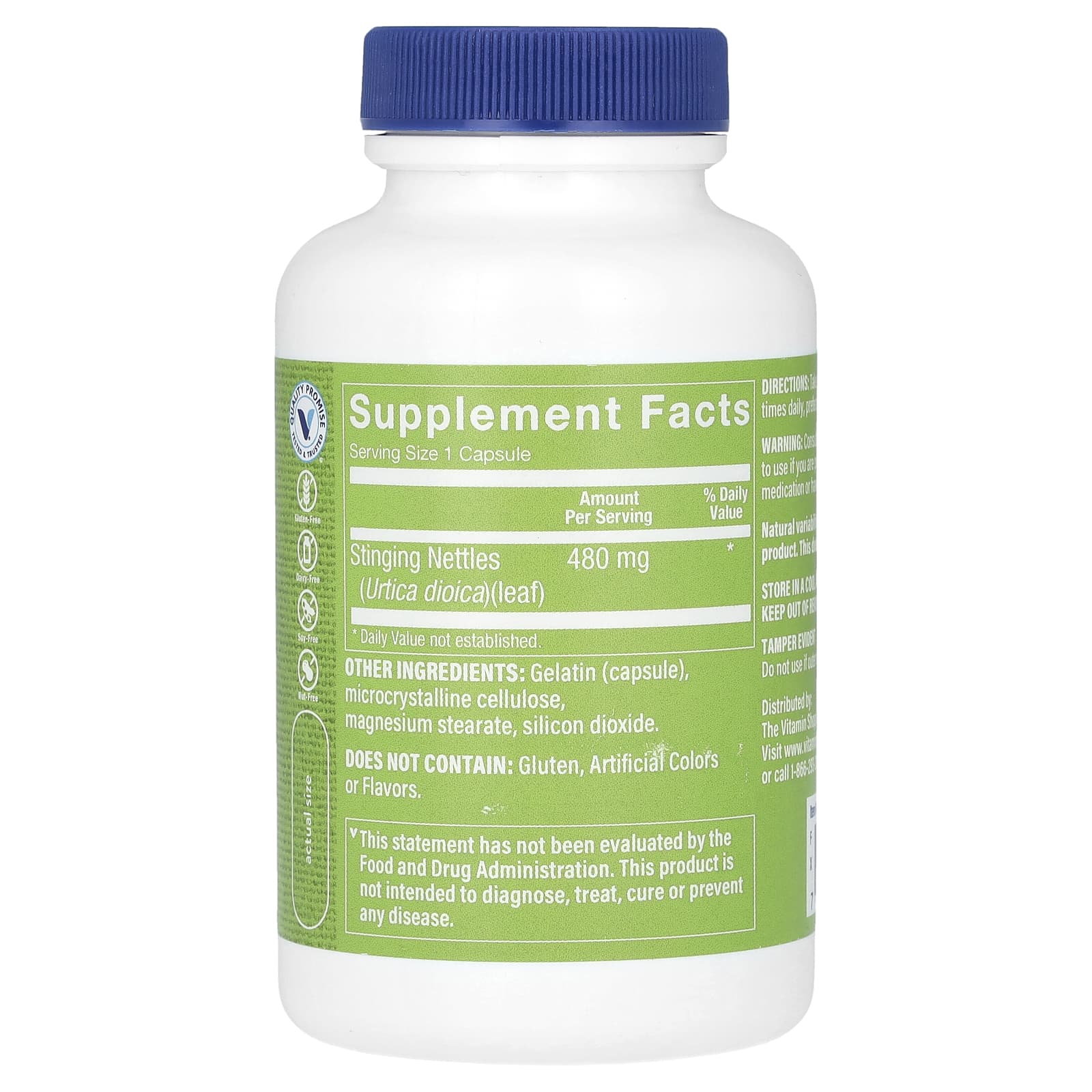 The Vitamin Shoppe, Stinging Nettles, 480 mg, 100 Capsules - Image 2