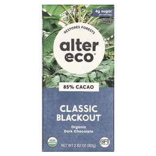 Alter Eco Organic Dark Chocolate Bar, 85% Cocoa, 2.82 oz