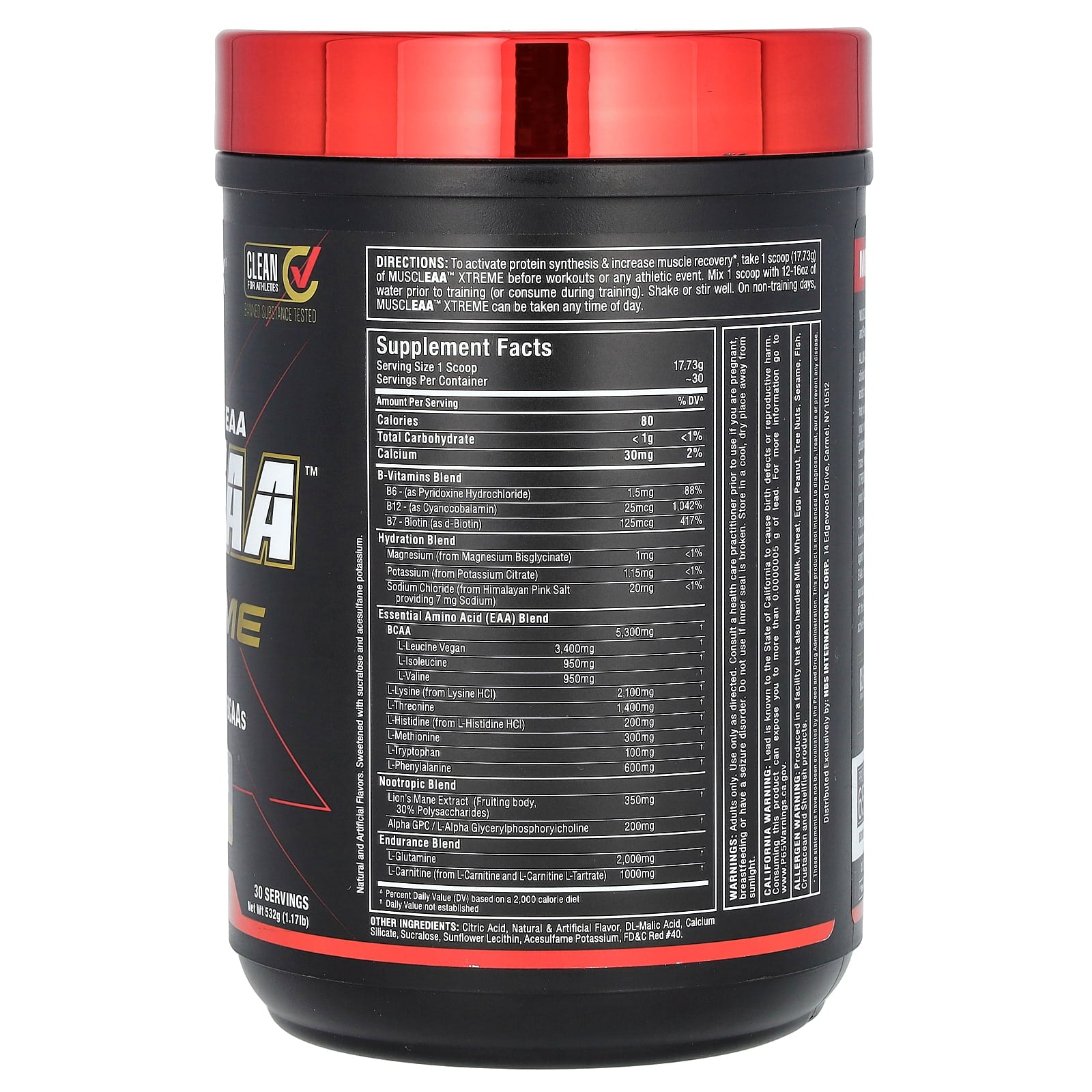 ALLMAX MUSCLEAA Xtreme Cherry Limeade, 1.17 lbs - Train Harder & Recover Faster - Image 2