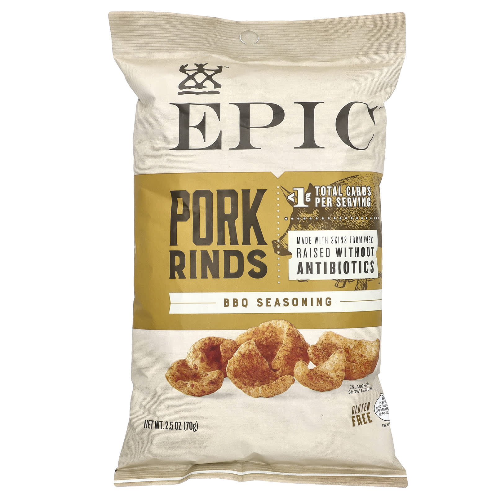 Crunchy BBQ Pork Rinds by Epic Bar, Gluten-Free Snack Food - Image 1
