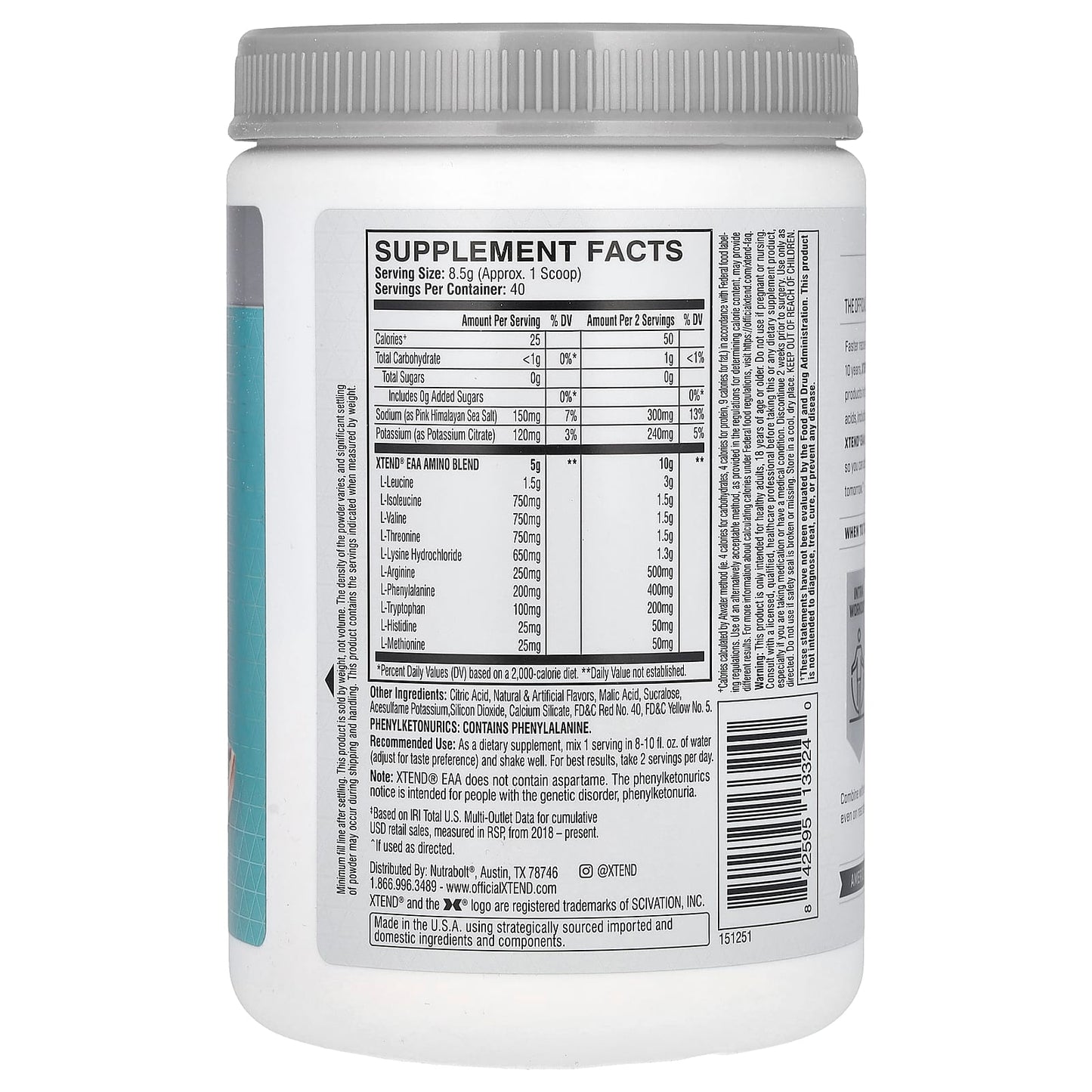 XTEND, EAA, Blood Orange, 12 oz (340 g) - Image 2