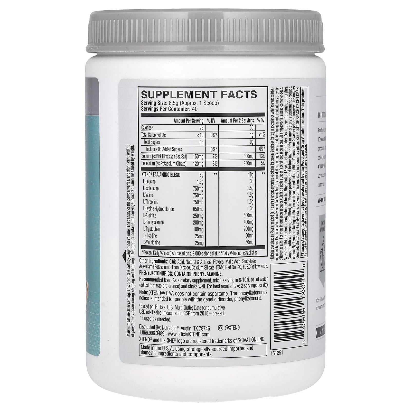 XTEND, EAA, Blood Orange, 12 oz (340 g) - Image 2