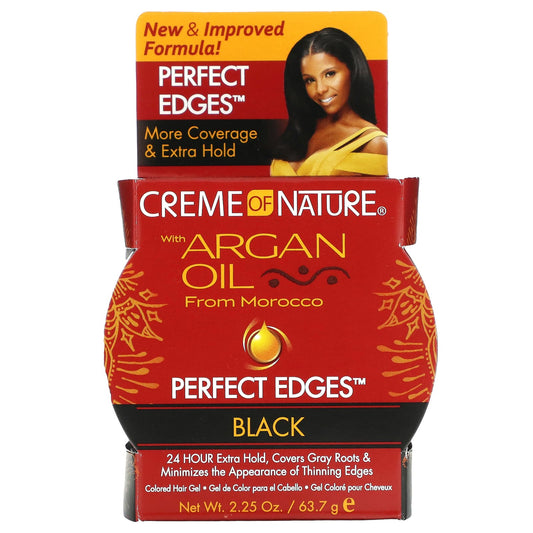 Creme Of Nature Argan Oil Edge Gel for Color Hair - Black, 2.25 oz - Image 1