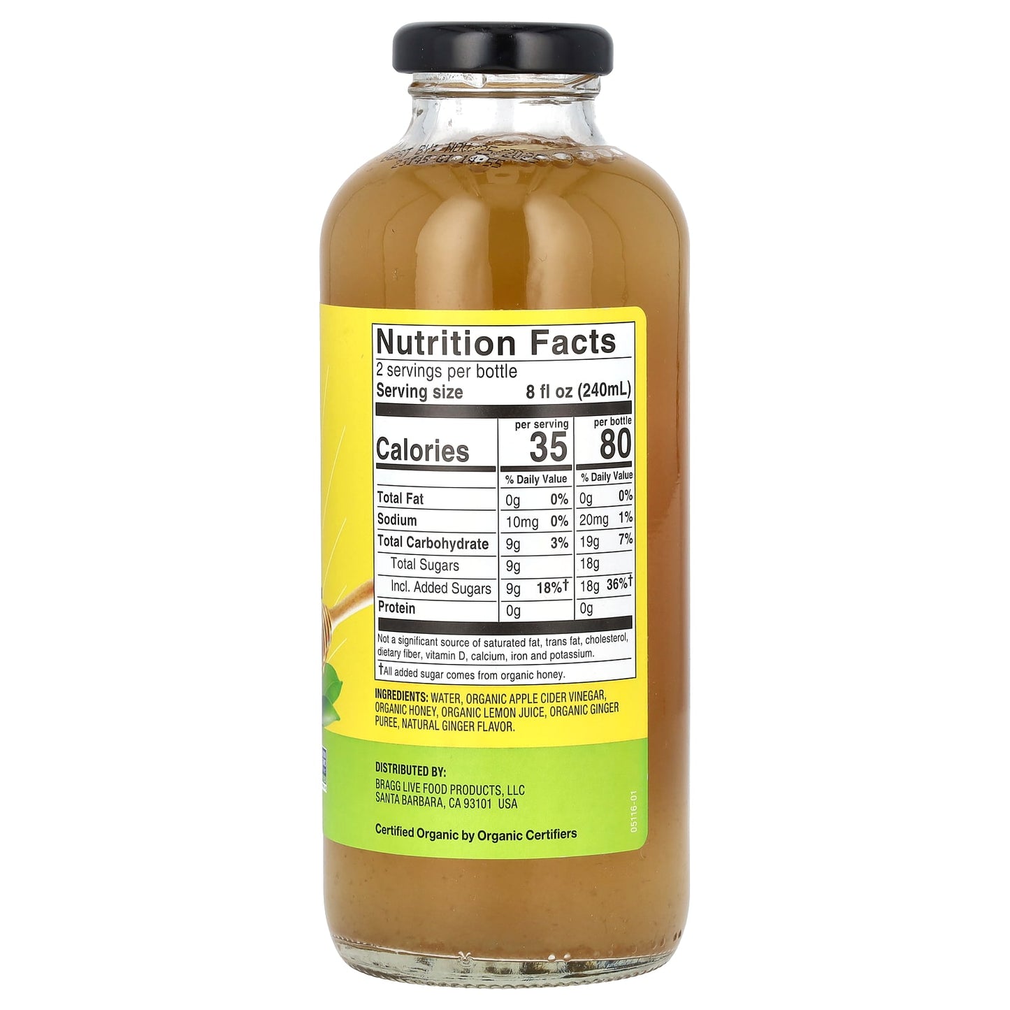 Bragg Organic Apple Cider Vinegar Refresher with Ginger, Lemon, and Honey - Image 2