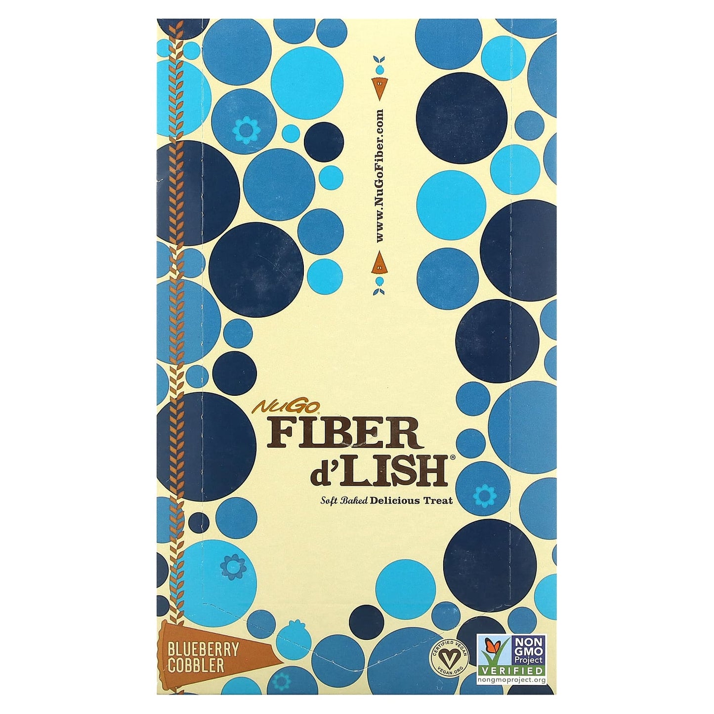 NuGo Nutrition, Fiber d'Lish, Blueberry Cobbler, 16 Bars 1.6 oz (45 g) Each - Image 1