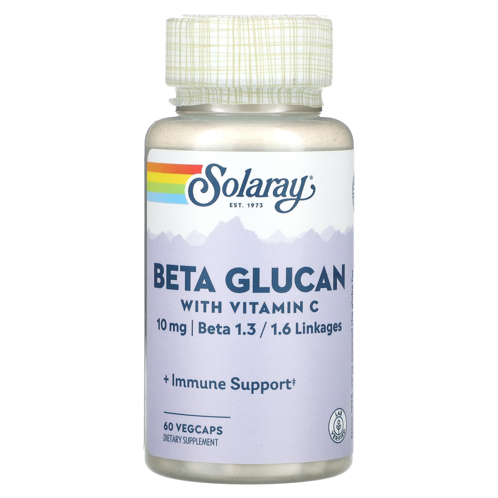 Solaray, Beta Glucan with Vitamin C, 60 VegCaps - Image 1