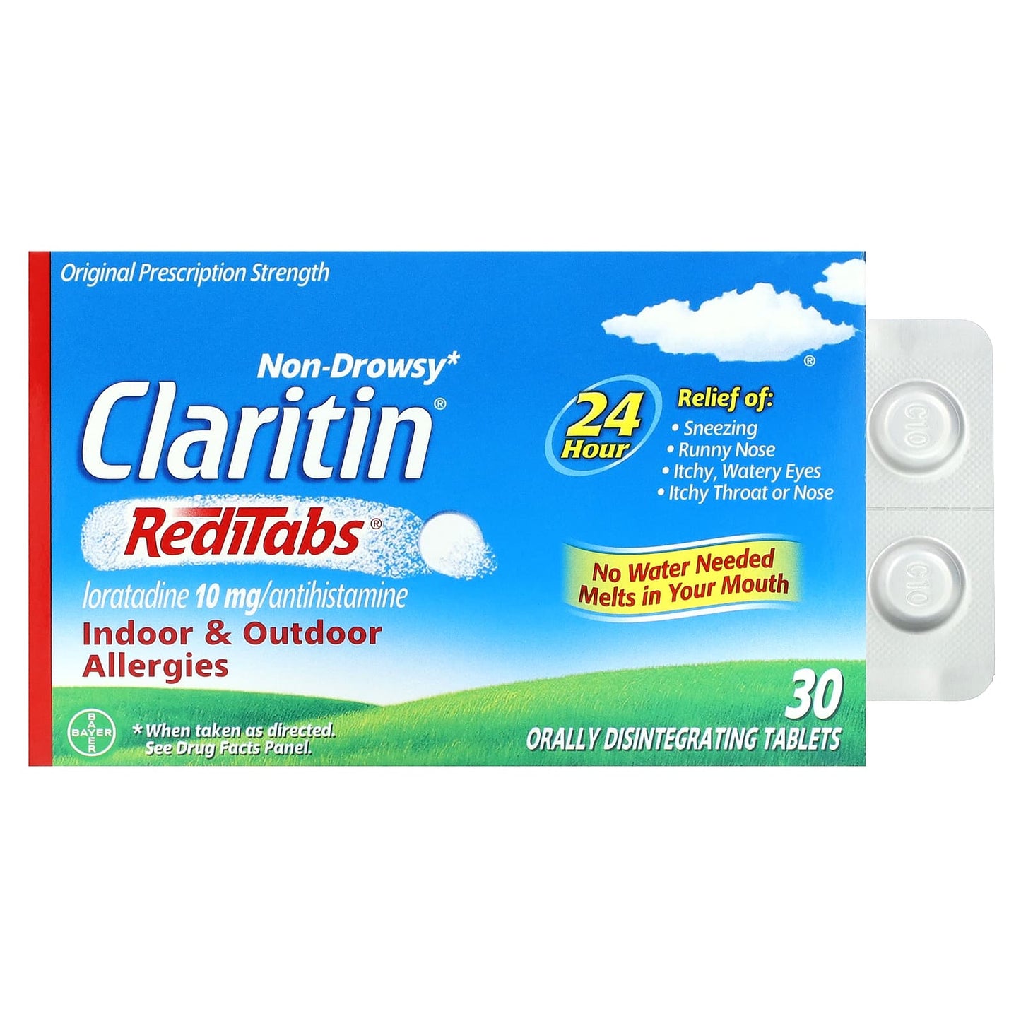 Claritin RediTabs 10mg - Fast Relief from Indoor & Outdoor Allergies, Non-Drowsy - Image 1