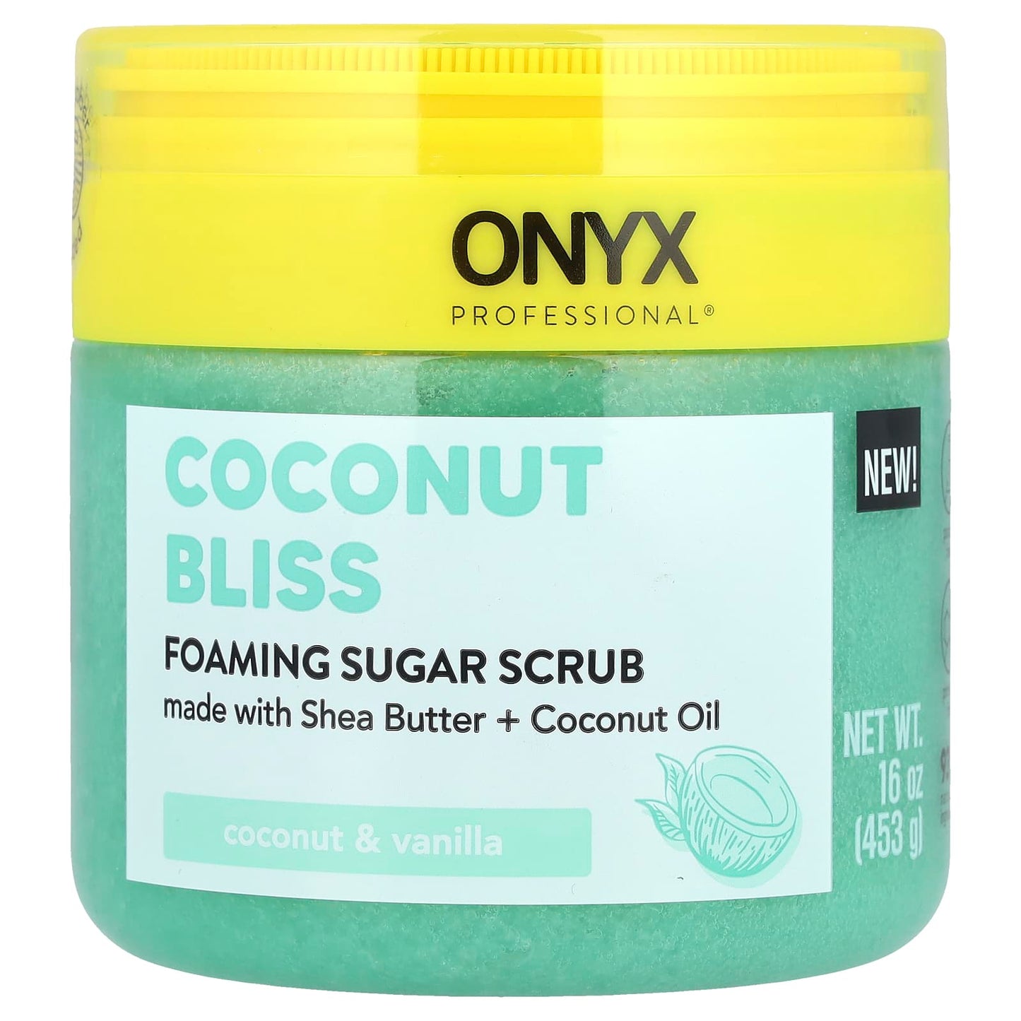 Onyx Professional, Coconut Bliss, Foaming Sugar Scrub, Coconut & Vanilla, 16 oz (453 g) - Image 1