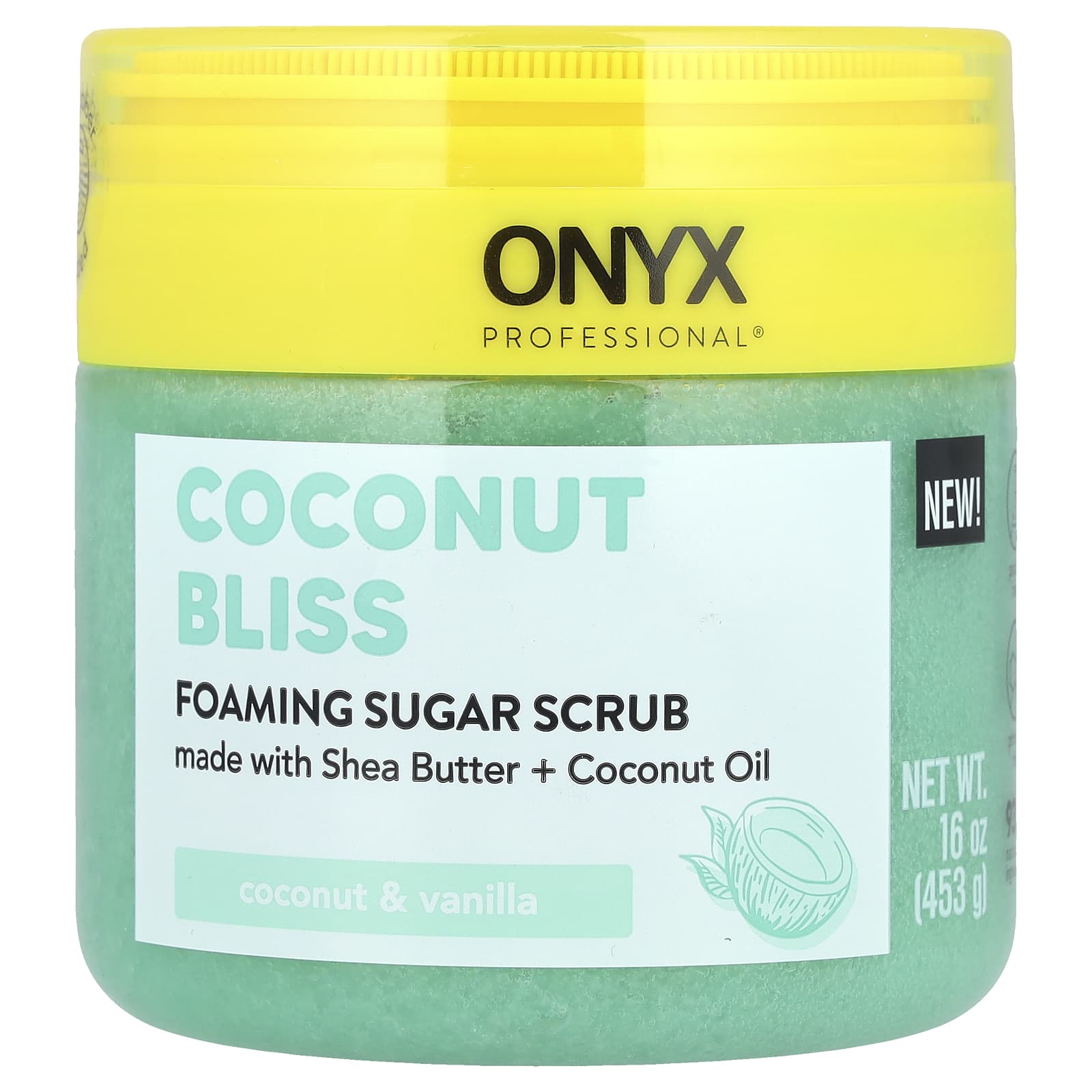 Onyx Professional, Coconut Bliss, Foaming Sugar Scrub, Coconut & Vanilla, 16 oz (453 g) - Image 1