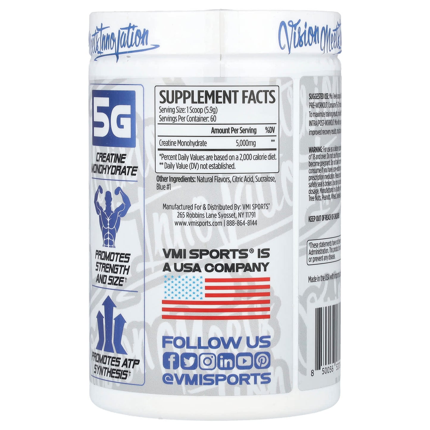 VMI Sports, Creatine Monohydrate, Patriot Pop, 12.5 oz (354 g) - Image 2