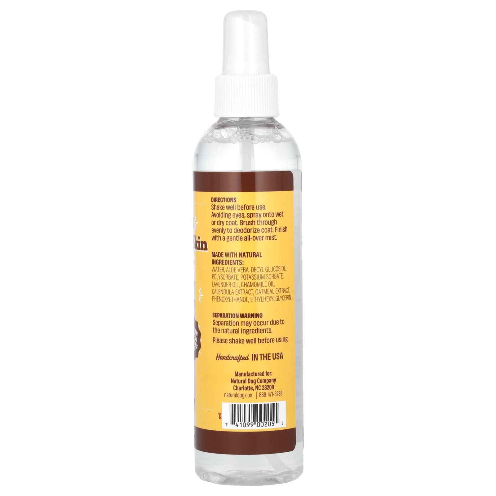 Natural Dog Company, Oatmeal Sensitive Skin Spritz, For Dogs, 8 fl oz (237 ml) - Image 2