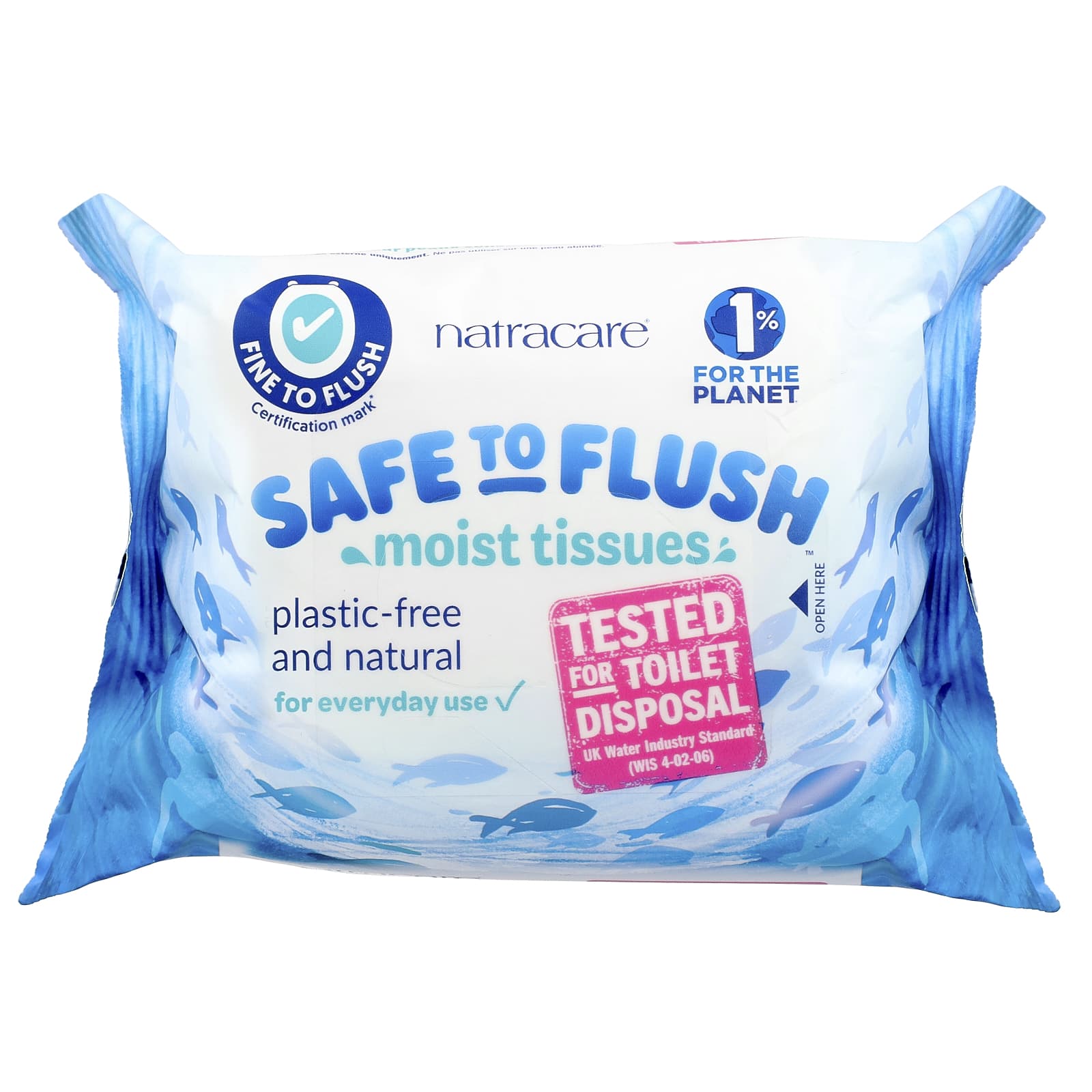 Natracare, Safe to Flush, Moist Tissues, 30 Tissues - Image 1