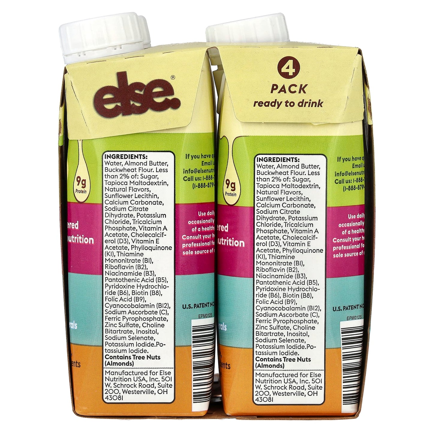 Else, Kids, Plant-Powered Complete Nutrition Shake, Vanilla, 4 Cartons, 8 fl oz (256 ml) Each