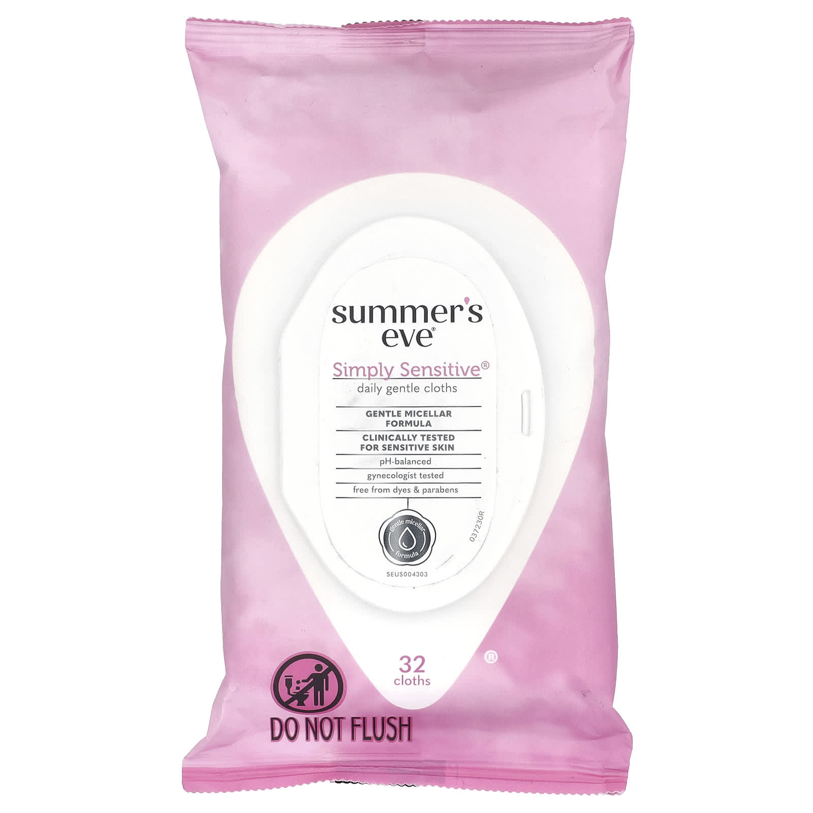 Summer's Eve, Simply Sensitive®, Daily Gentle Cloths , 32 Cloths - Image 1