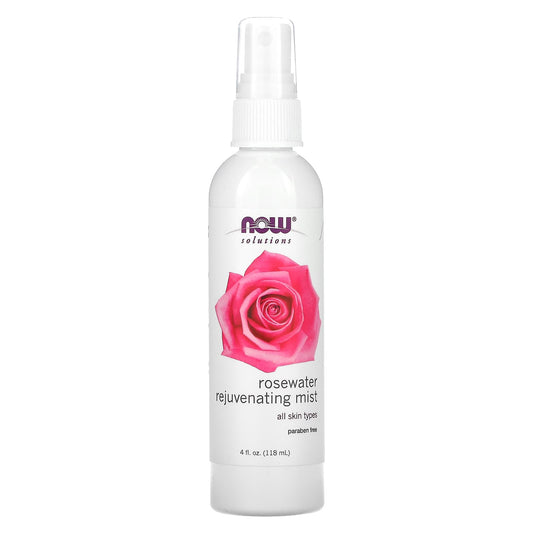 NOW Foods, Solutions, Rosewater Rejuvenating Mist, 4 fl oz (118 ml) - Image 1