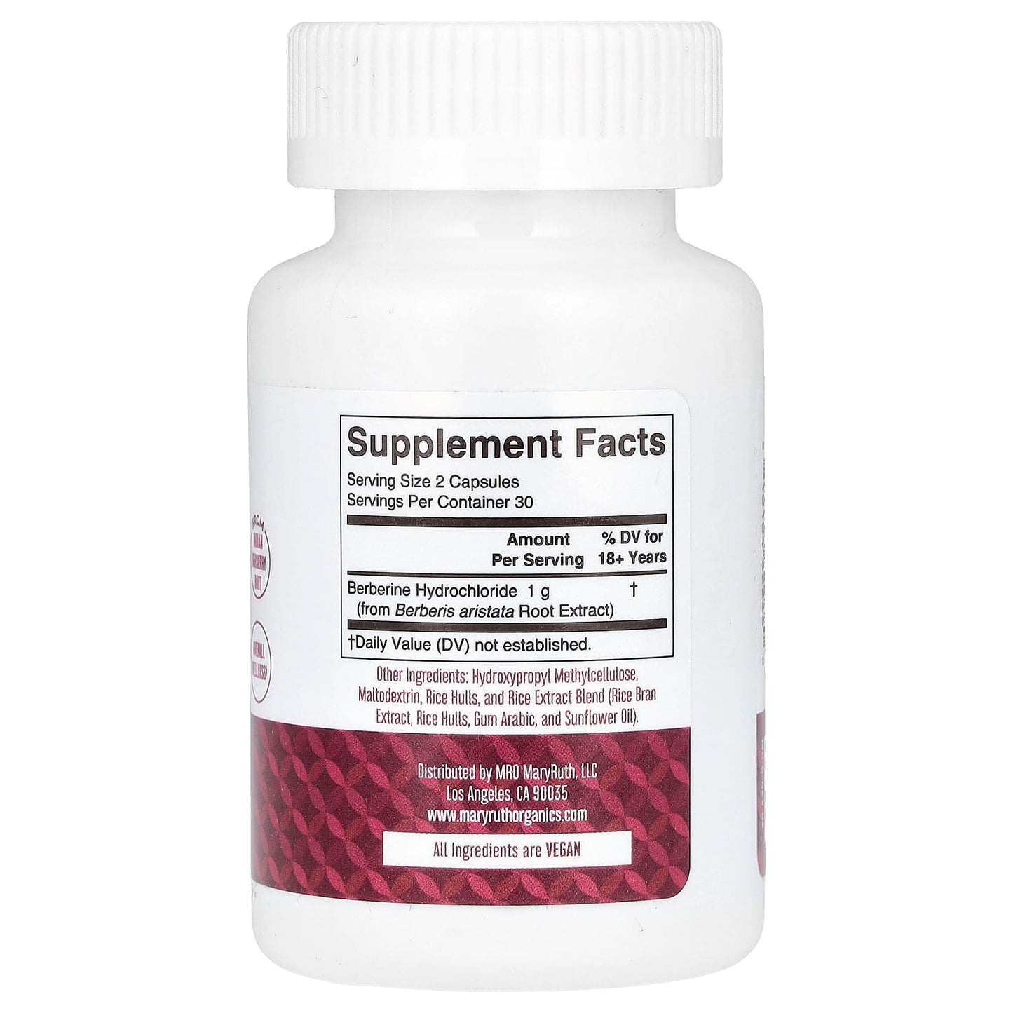 MaryRuth's, Berberine, 60 Capsules  (500 mg per Capsule) - Image 2