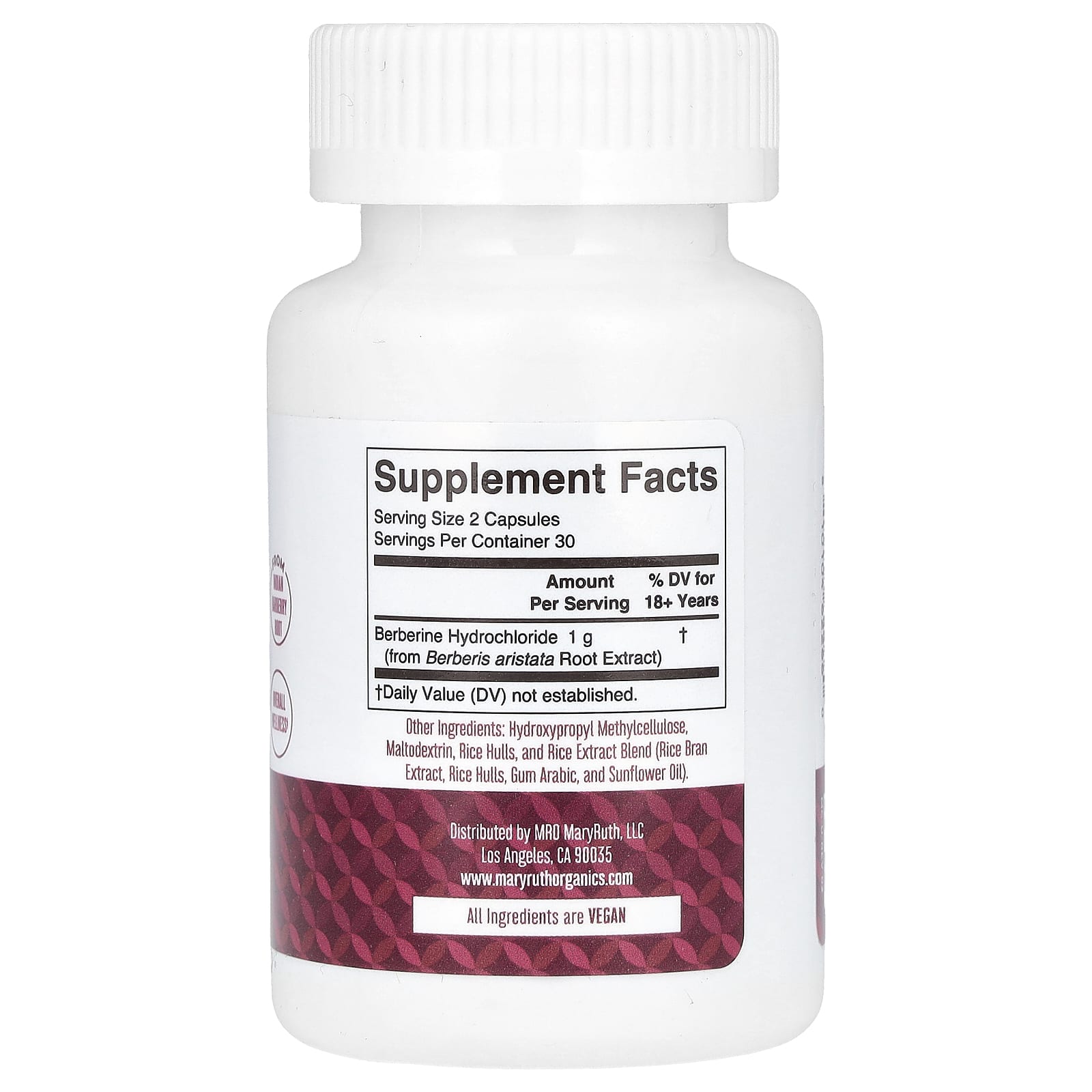 MaryRuth's, Berberine, 60 Capsules  (500 mg per Capsule) - Image 2