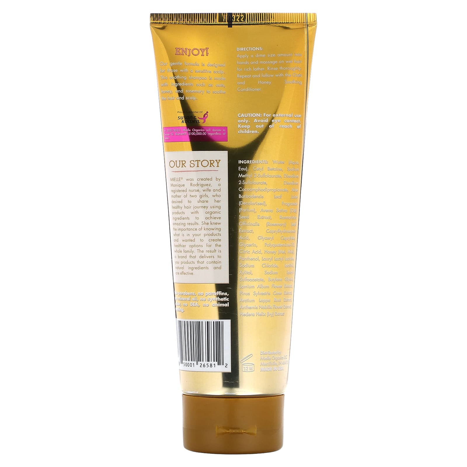 Mielle, Soothing Shampoo, Oats & Honey, 8 fl oz (237 ml) - Image 2