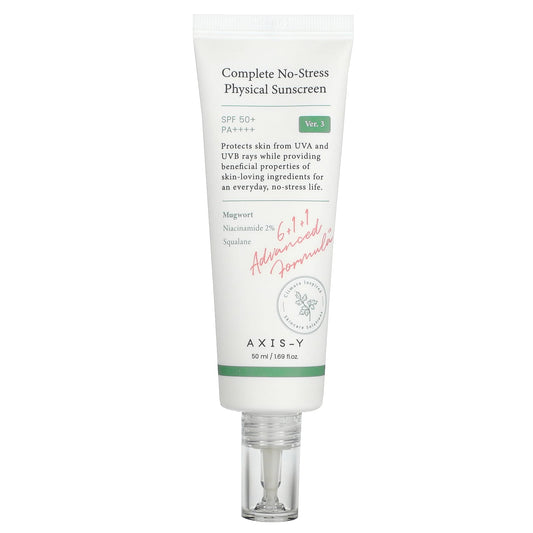Axis-Y No-Stress Physical Sunscreen SPF 50+, Natural Ingredients, 1.69 fl oz - Image 1