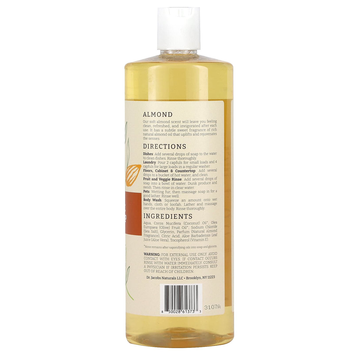 Dr. Jacobs Naturals Plant-Based Castile Soap, 32 oz - Gentle & Versatile - Image 2