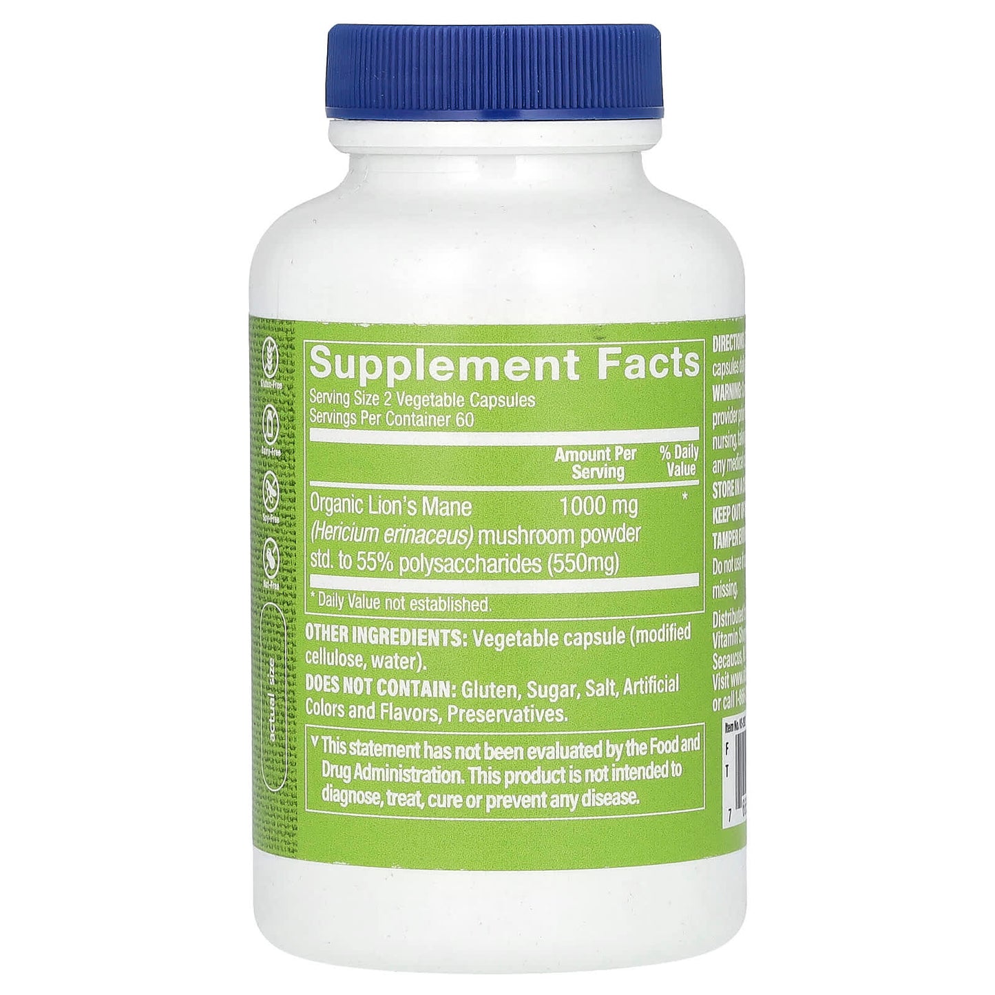 The Vitamin Shoppe, Lion's Mane, 120 Vegetable Capsules (500 mg per Capsule) - Image 2