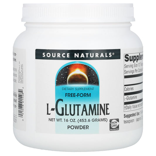 Source Naturals, L-Glutamine Powder, 16 oz (453.6 g) - Image 1