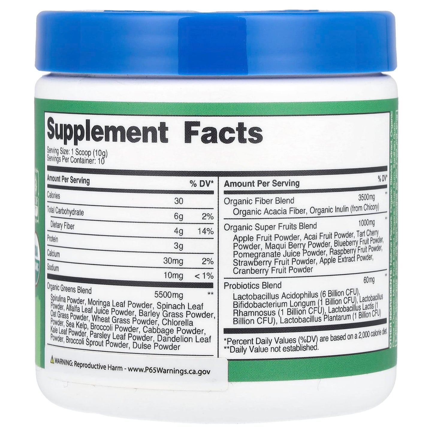Nutricost, Organic Super Greens, Unflavored, 3.7 oz (103 g) - Image 2