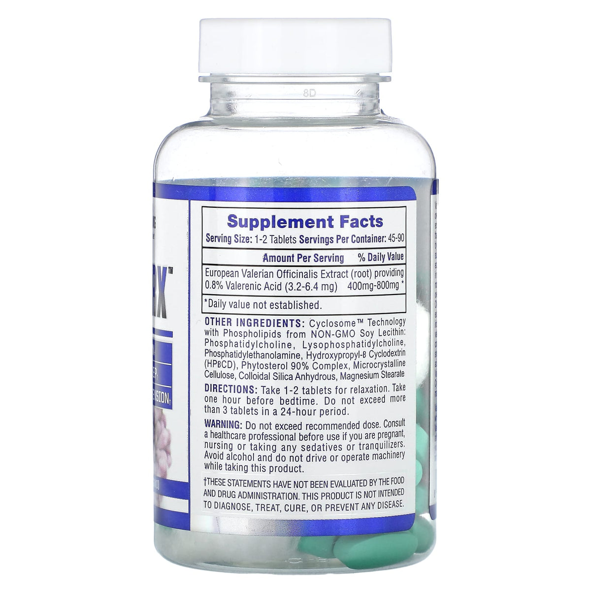 Valerian-RX for Restful Sleep and Relaxation, 400mg, 90 Tablets - Image 2