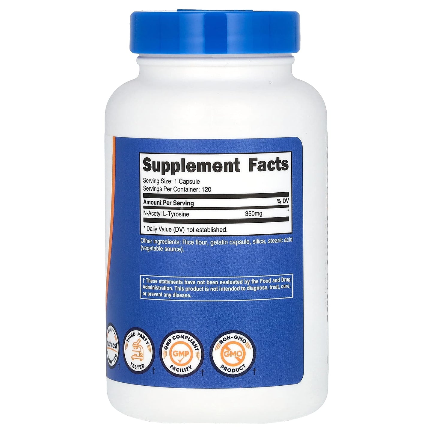 Nutricost, N-Acetyl L-Tyrosine, 350 mg, 120 Capsules - Image 2