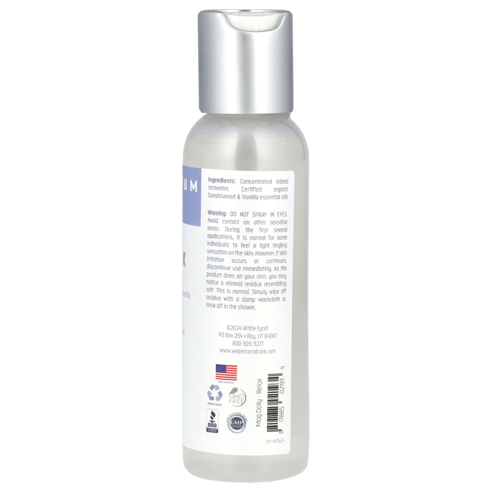 White Egret, Magnesium Daily, Relax, 2 fl oz (59 ml) - Image 2
