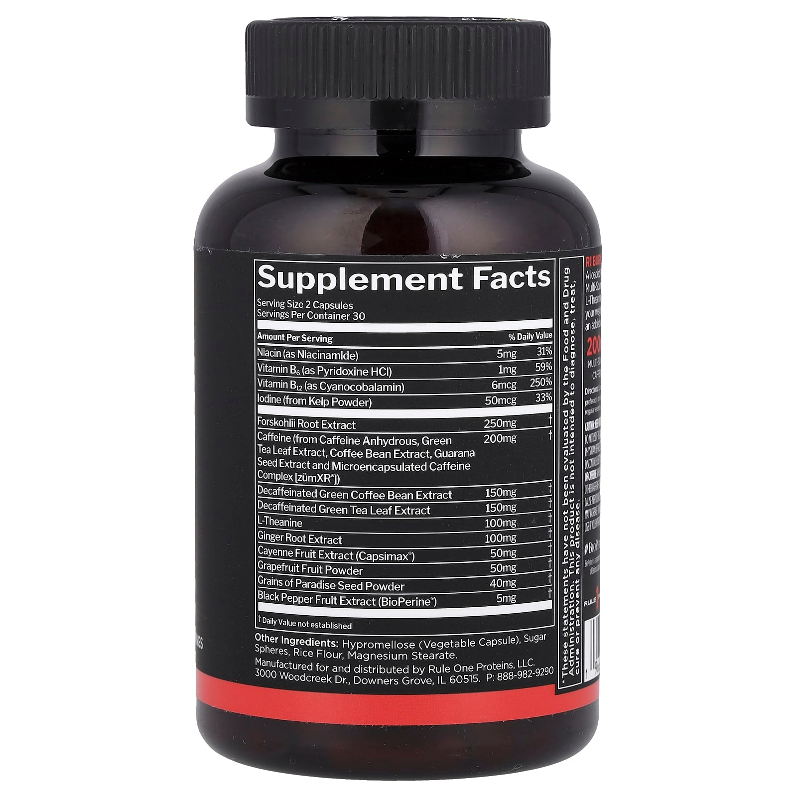Rule One Proteins, Burn™, Thermo Weight Management, 60 Capsules - Image 2