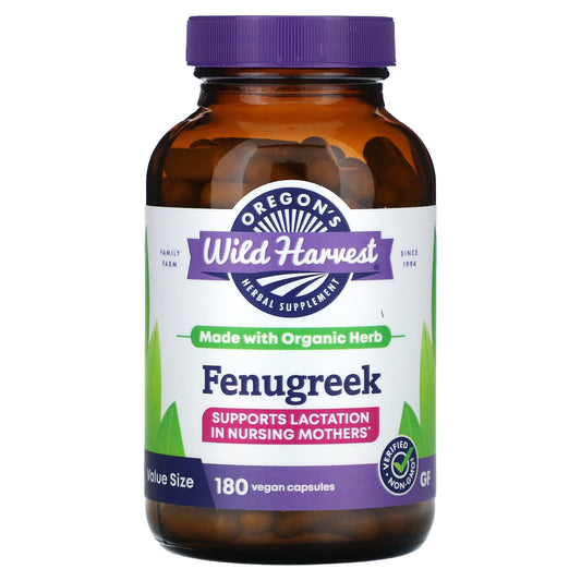 Oregon's Wild Harvest, Fenugreek, 180 Vegan Capsules (500 mg per Capsule) - Image 1