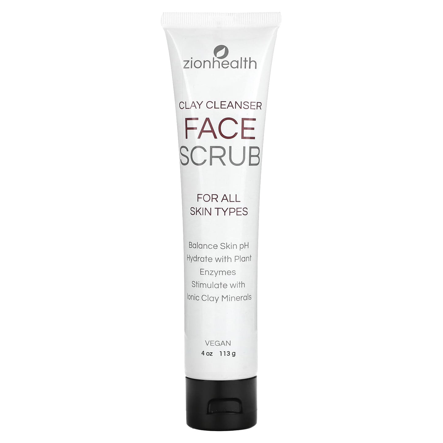 Zion Health, Face Scrub, Clay Cleanser, For All Skin Types, 4 oz (113 g) - Image 1