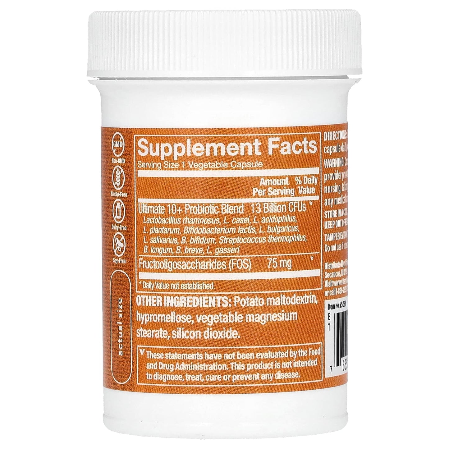The Vitamin Shoppe, Ultimate 10+ Probiotics, 13 Billion CFU, 30 Vegetable Capsules - Image 2