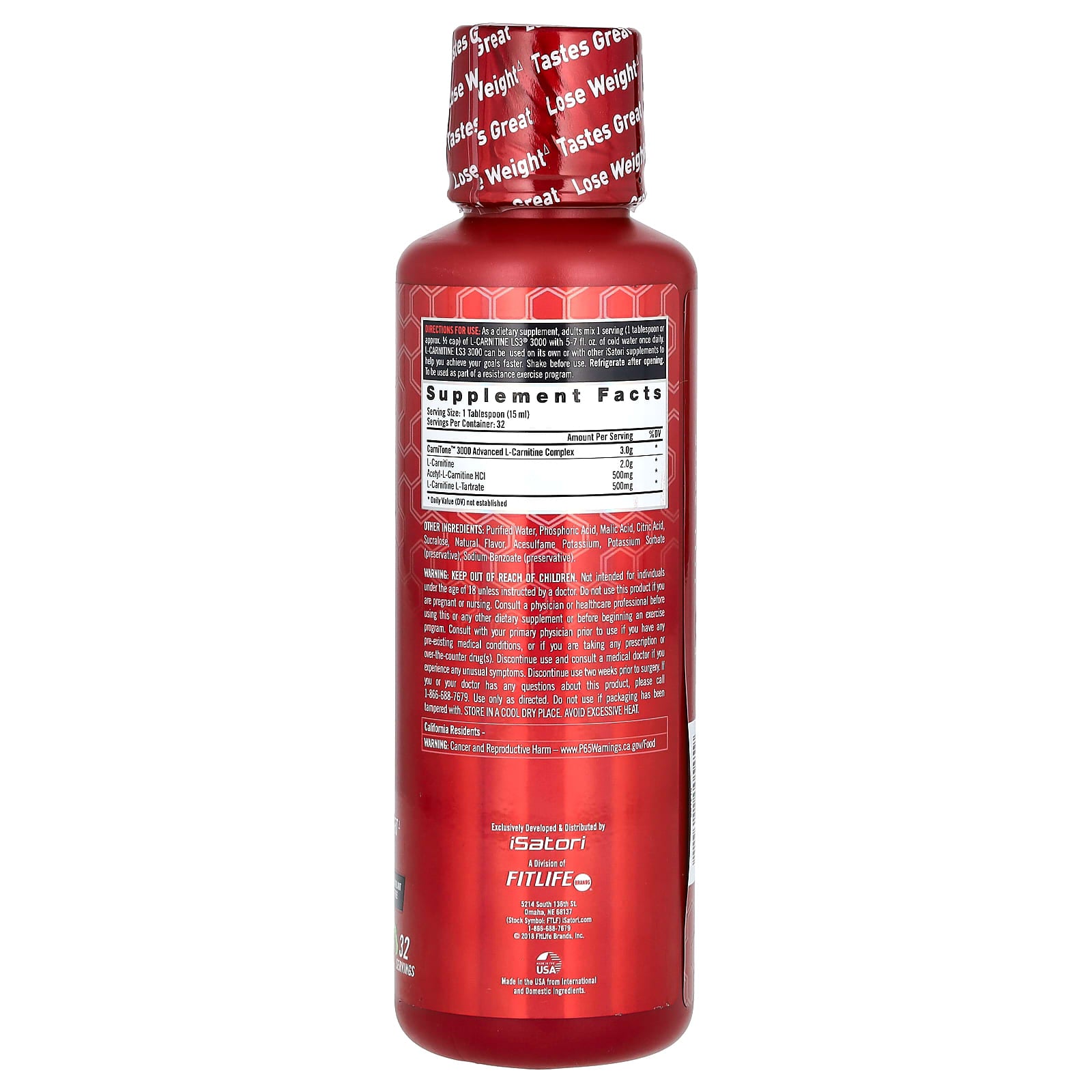 Boost Metabolism & Fat Loss with Isatori L-Carnitine LS3 3000 - Image 2