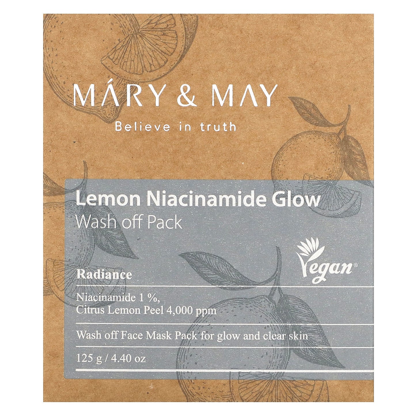 Mary & May, Lemon Niacinamide Glow, Wash off Pack, 4.4 oz (125 g) - Image 2