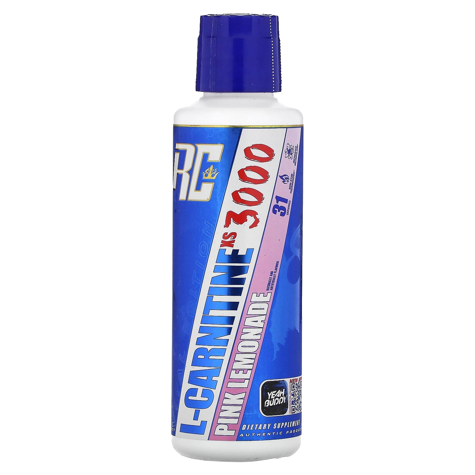 Ronnie Coleman, Vital Edition, L-Carnitine XS 3000, Pink Lemonade, 16 fl oz (473.28 ml) - Image 1