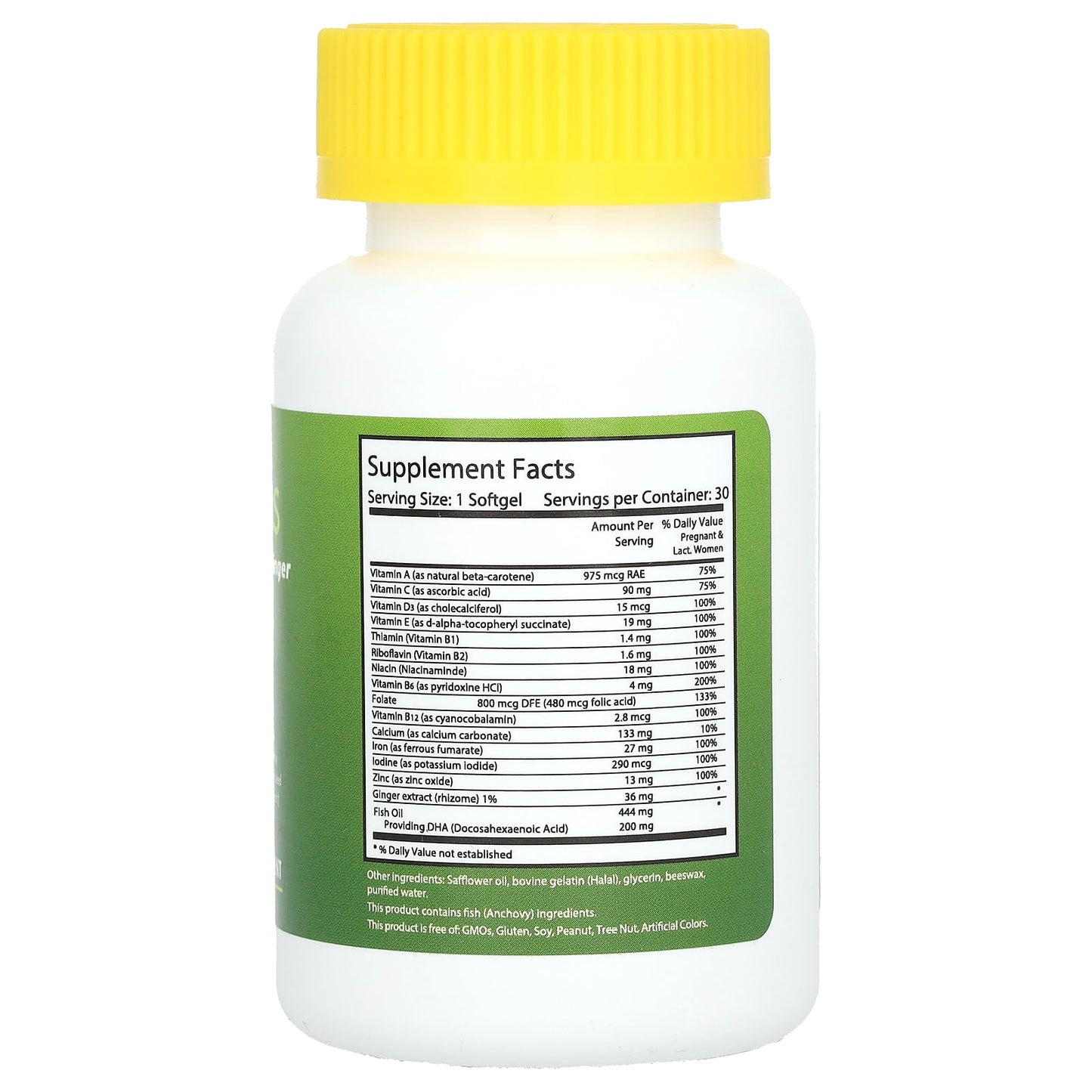 Noor Vitamins, Prenatal DHA + Ginger , 30 Softgels - Image 2