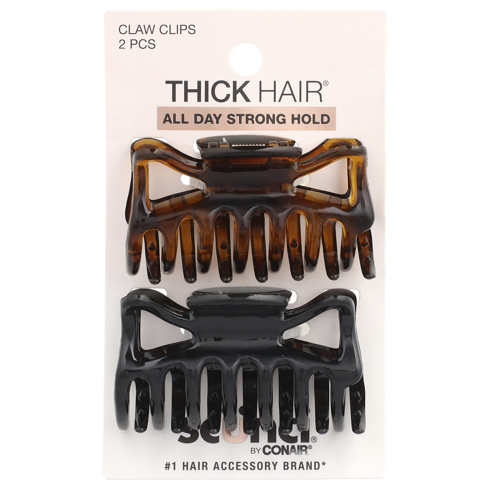 Scunci, Thick Hair®, Claw Clips, 2 Pieces - Image 1
