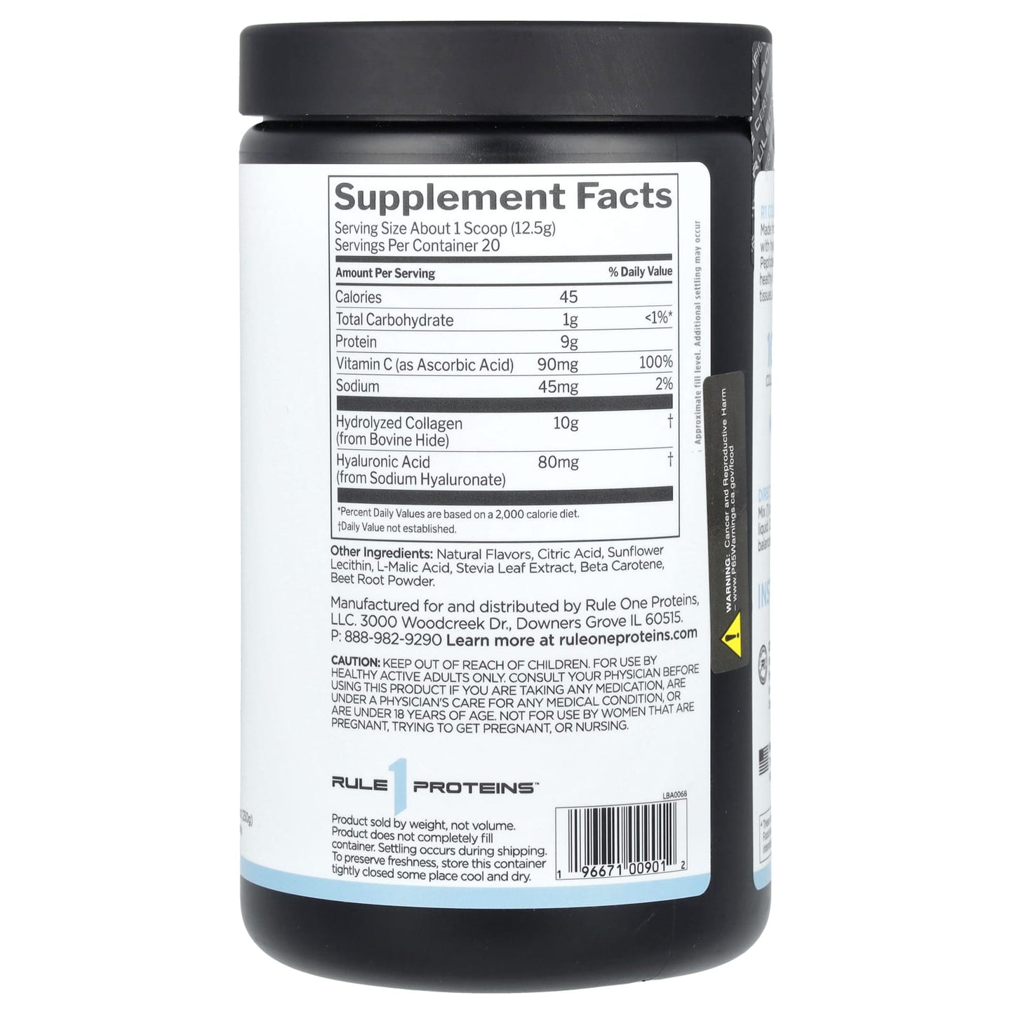 Rule One Proteins, Collagen Peptides + Vitamin C and Hyaluronic Acid, Peach Mango, 8.82 oz (250 g) - Image 2