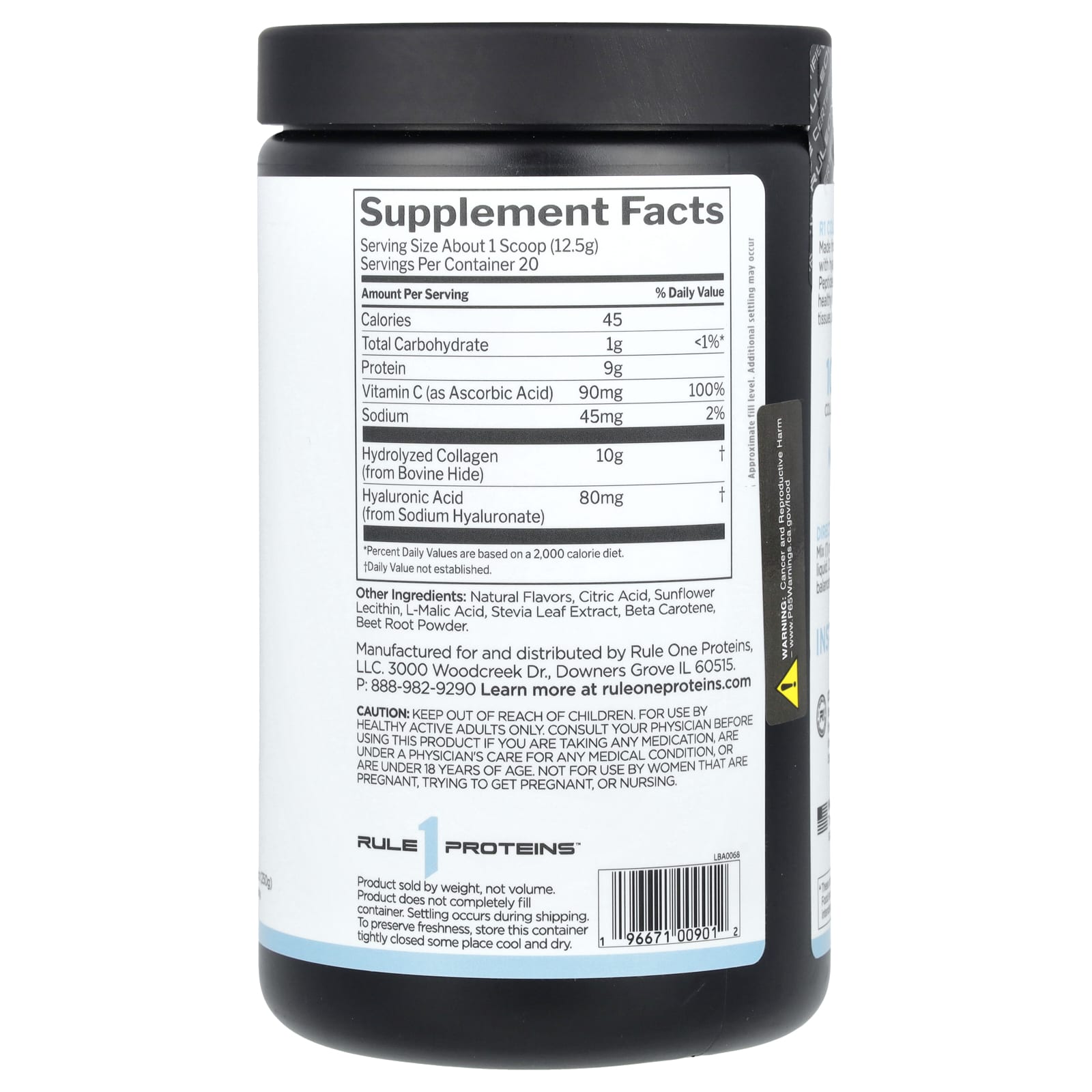 Rule One Proteins, Collagen Peptides + Vitamin C and Hyaluronic Acid, Peach Mango, 8.82 oz (250 g) - Image 2