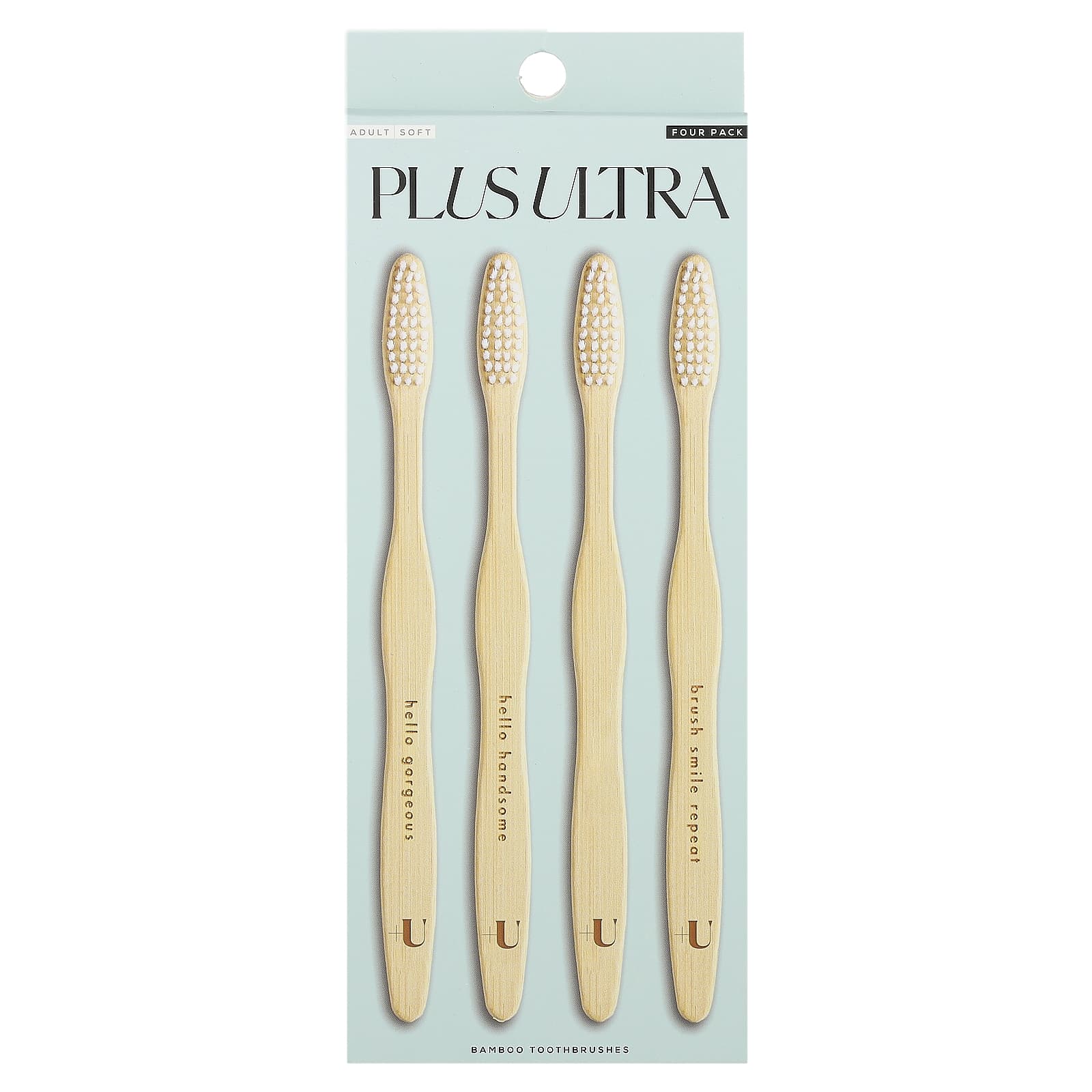 Plus Ultra, Bamboo Toothbrushes, Adult, Soft, 4 Pack - Image 1