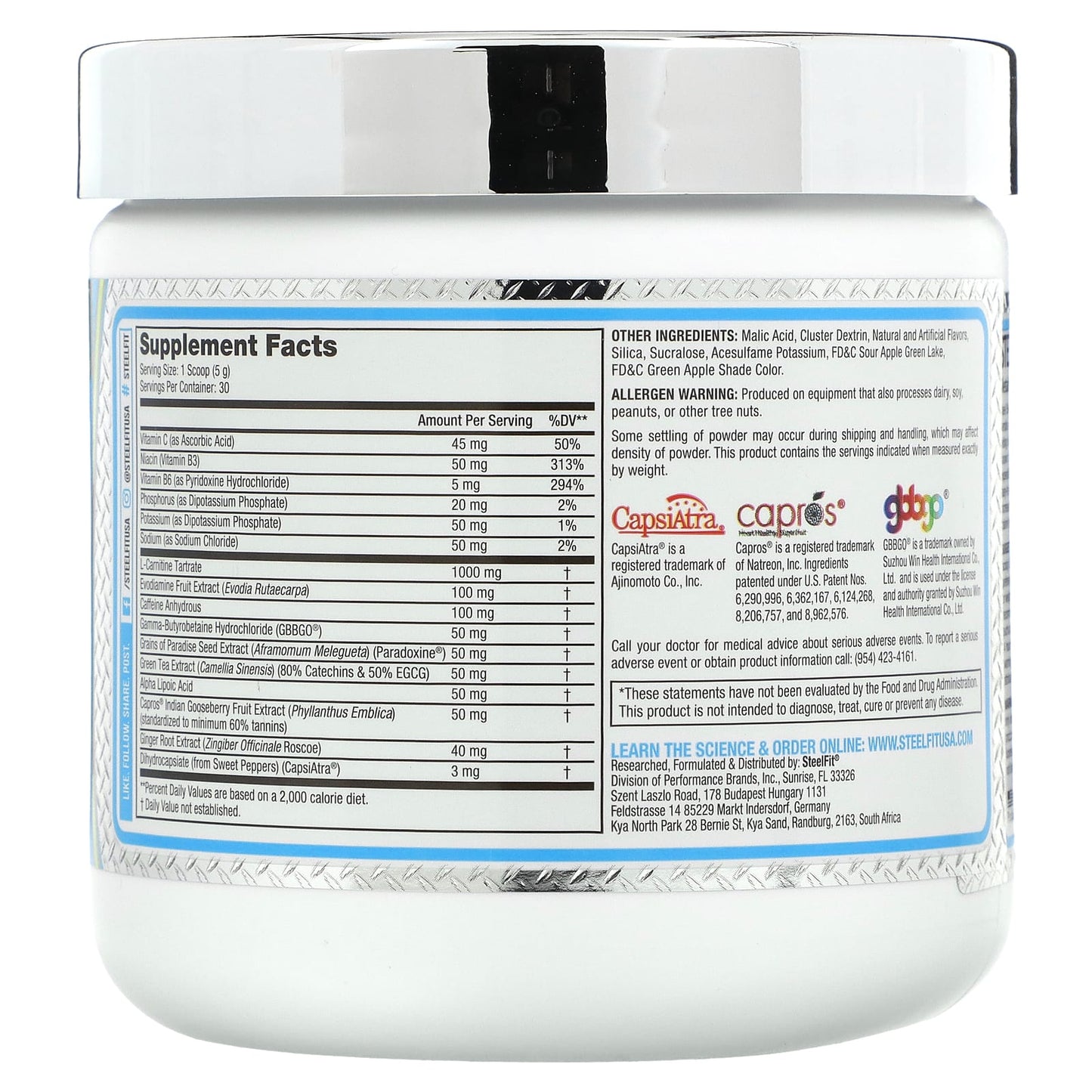 SteelFit, Steel Sweat, Green Apple, 5.29 oz (150 g) - Image 2