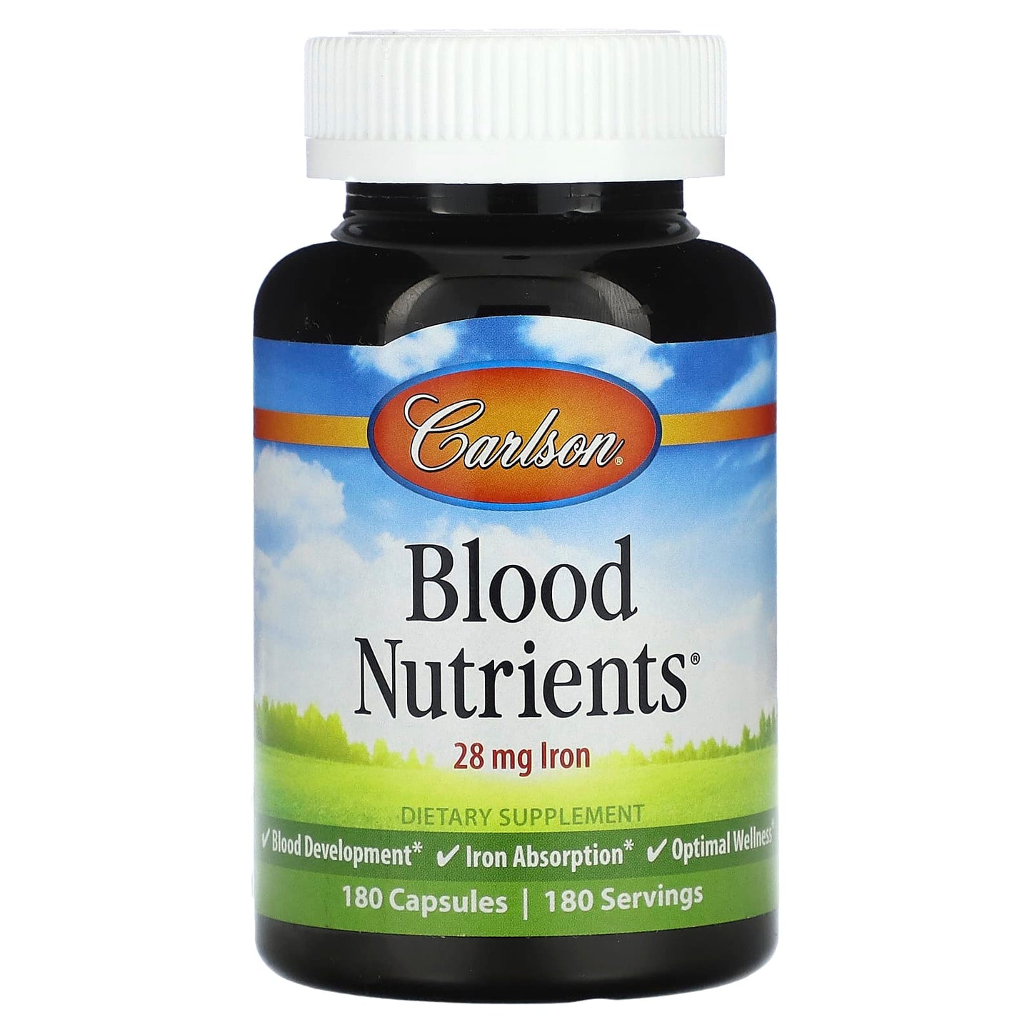 Carlson Blood Nutrients 180 Capsules - Iron Supplement for Optimal Wellness - Image 1