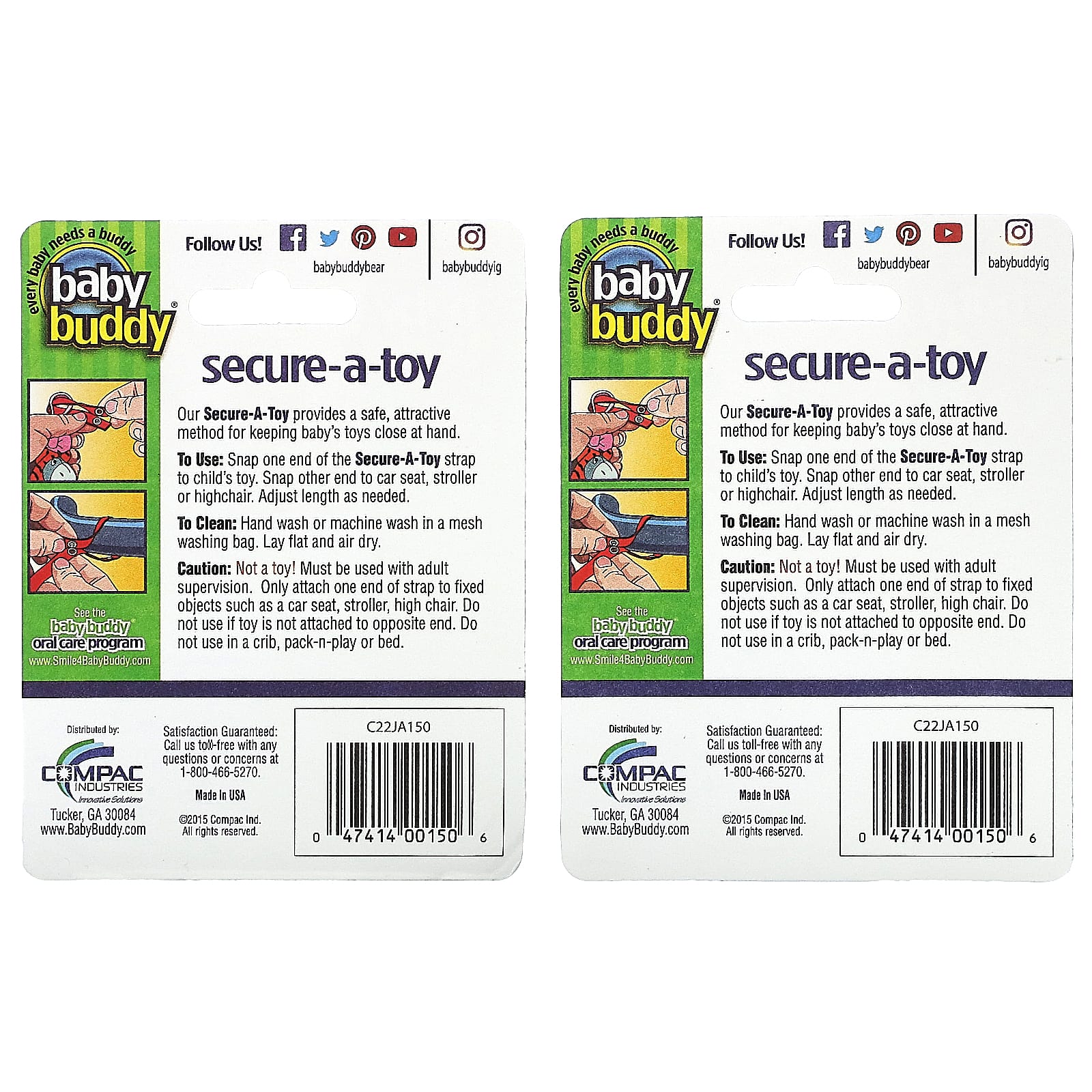 Baby Buddy Secure-A-Toy for Safe Toy Storage, 4+ Months, 4 Straps - Image 2