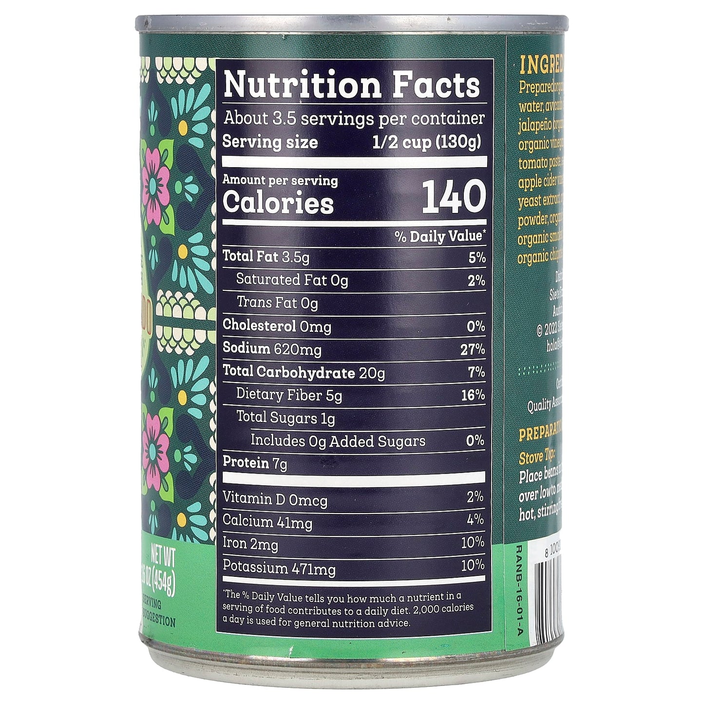 Siete, Vegan Refried Ranchero Beans, 16 oz (454 g) - Image 2
